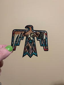 Aztec bird trucker hat iron on patch