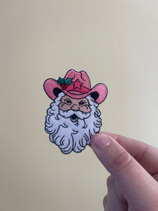 cowboy hat Santa trucker hat iron on patch