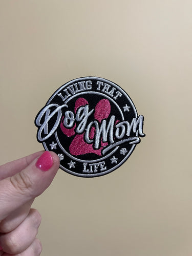 Dog mom trucker hat iron on patch