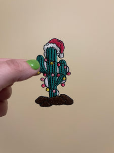 Christmas cactus trucker hat iron on patch