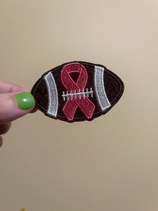 Breast cancer ribbon football trucker hat iron on patch