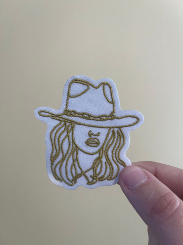 Cowgirl trucker hat iron on patch