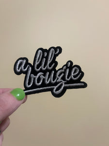 A lil bougie trucker hat iron on patch